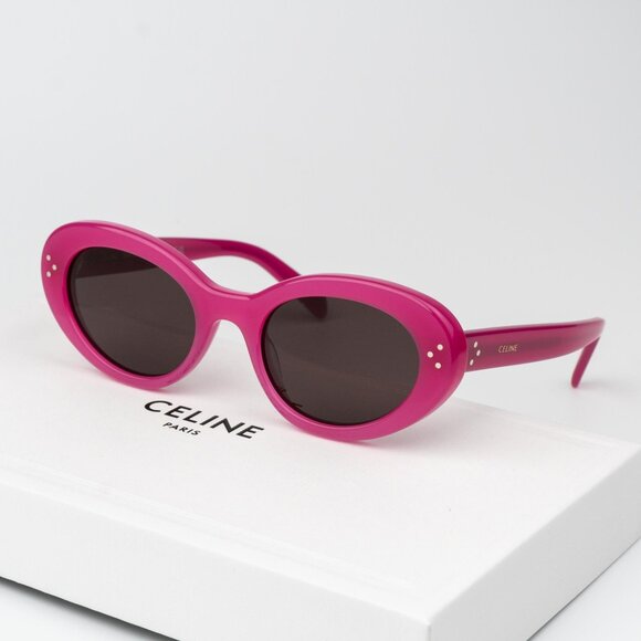 Celine 3 DOTS Women Sunglasses Rose Pink Brown Geometric CL40193I 72E BRAND NEW - Picture 1 of 9